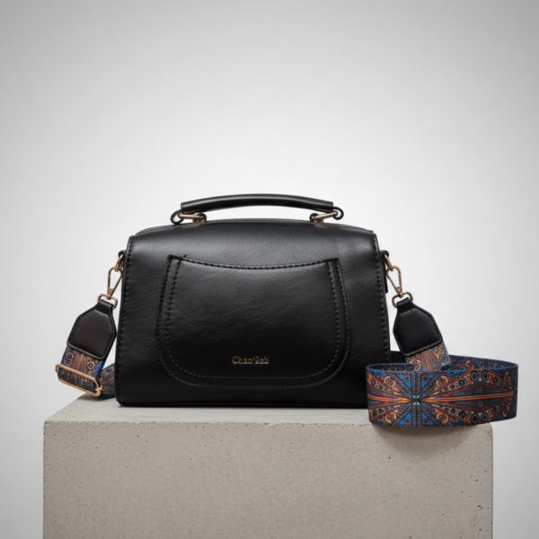 Borsa a Mano Strutturata con Tracolla a Fantasia