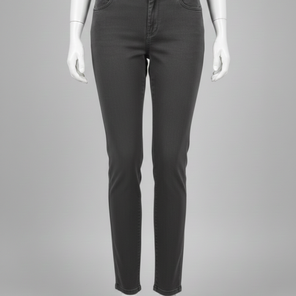 Pantalone Straight-Leg in Cotone Antracite con Lavaggio Soft