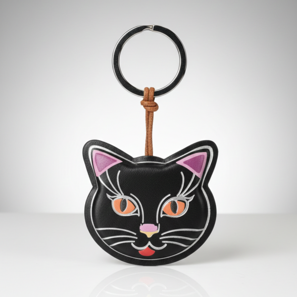 Portachiavi Pratiko Sagomato in Pelle – Edizione Pet "Gatto Nero"