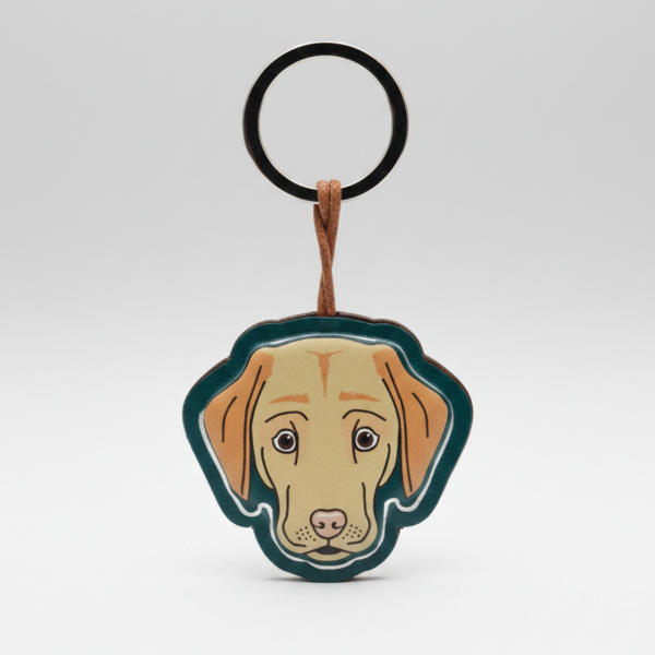Portachiavi Pratiko Sagomato in Pelle – Edizione Pet "Golden Retriever"