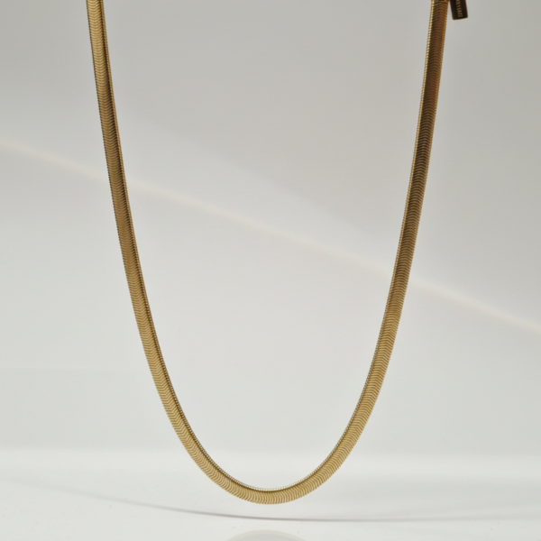 Collana Girocollo a Maglia Piatta "Snake" in Finitura Oro