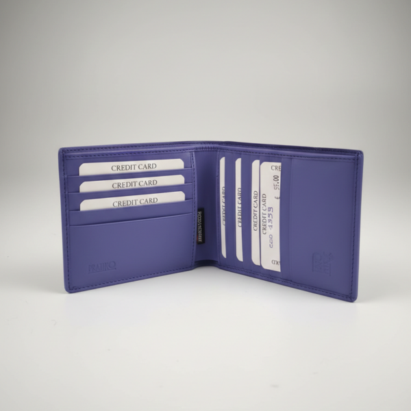 Pratiko – Portafogli Bi-Fold Orizzontale in Viola con Slot Multipli