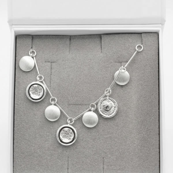 Collana Alex Arte Collezione Scintille – Design a Elementi Geometrici Satinati e Brillanti