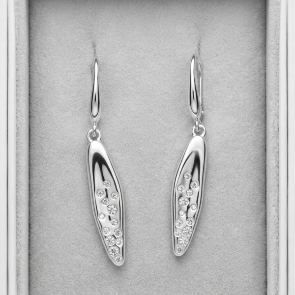 Orecchini Alex Arte Collezione Scintille – Pendenti a Goccia Allungata Placcati Argento e Cristalli