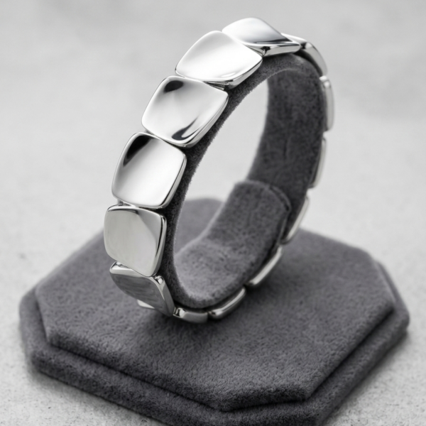 Bracciale Elastico Alex Arte – Design a Maglie Bombate e Lucide