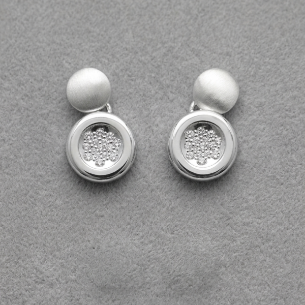 Orecchini Alex Arte Collezione Scintille – Punto Luce a Doppia Sfera con Pavé di Cristalli