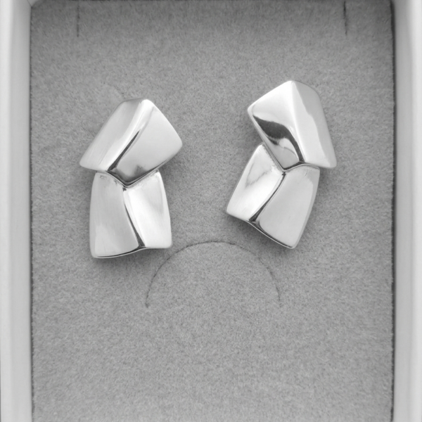 Orecchini Alex Arte Collezione Scintille – Pendenti Geometrici in Argento Satinato Nickel Free