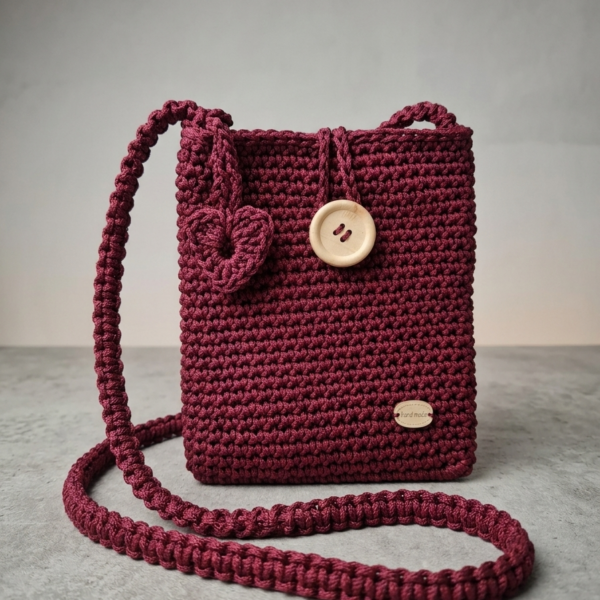 Porta Cellulare in Crochet – Collezione Manu&Sara (Bordeaux)