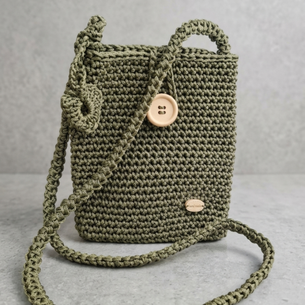 Porta Cellulare in Crochet – Collezione Manu&Sara (Verde Salvia)