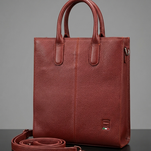 Borsa Office "Pratiko Bag" – Vertical Design (Terracotta/Marrone)